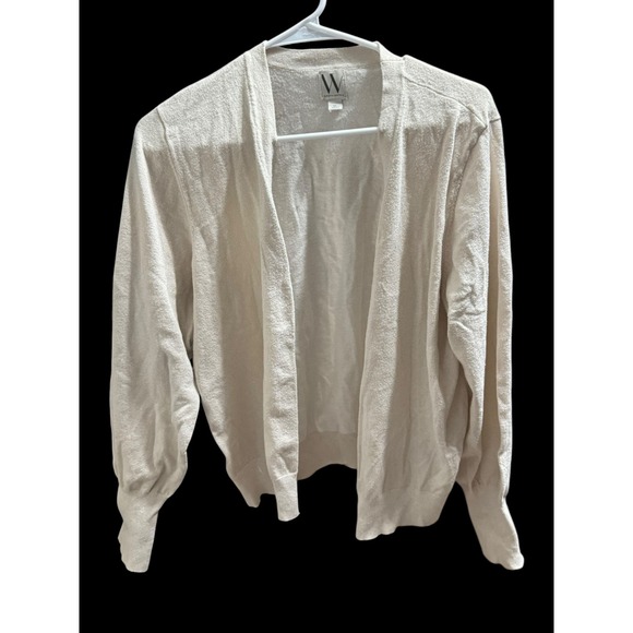Worthington Women's Cardigan XL Long Sleeve Knit Top Sweater Sparkly Beige - Picture 1 of 5